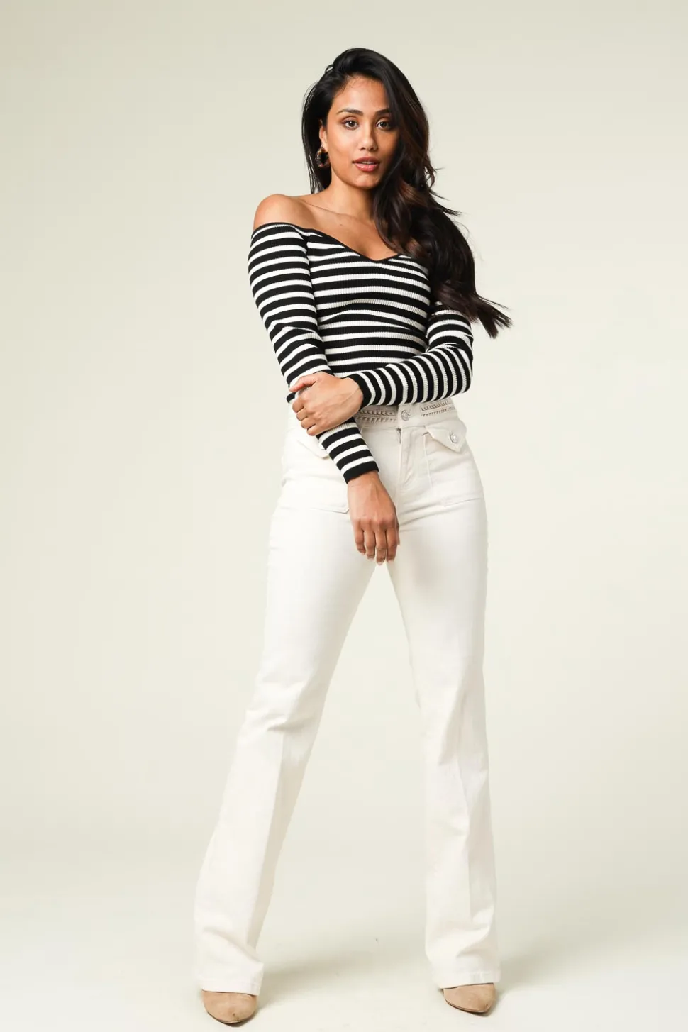 Striped Tricot Top Owais | Black & White... | Ba&Sh | Little Soho