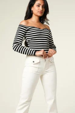 Striped Tricot Top Owais | Black & White... | Ba&Sh | Little Soho