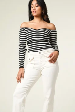 Striped Tricot Top Owais | Black & White... | Ba&Sh | Little Soho