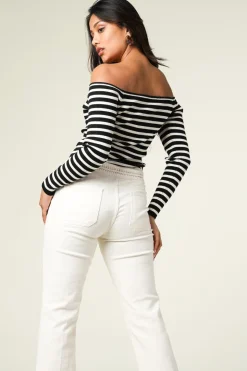 Striped Tricot Top Owais | Black & White... | Ba&Sh | Little Soho