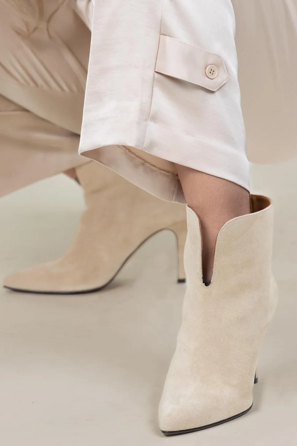 Suede Ankle Boots Joyce | Natural... | Toral | Little Soho