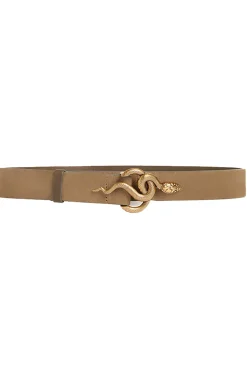 Suede Belt With Snake Clasp Cleo | Green... | Vanessa Bruno | Little Soho