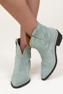 Suede Cowboy Boots Puja | Green... | Toral | Little Soho