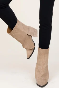 Suede Fold Boots Vegas | Beige... | Toral | Little Soho