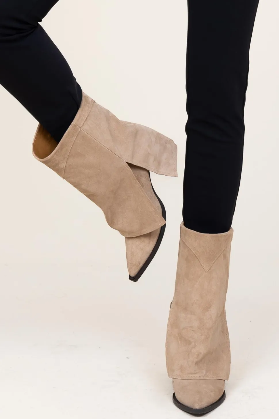 Suede Fold Boots Vegas | Beige... | Toral | Little Soho