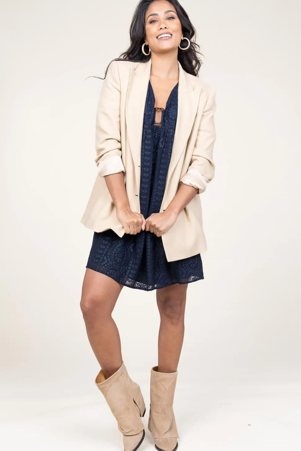 Suede Fold Boots Vegas | Beige... | Toral | Little Soho