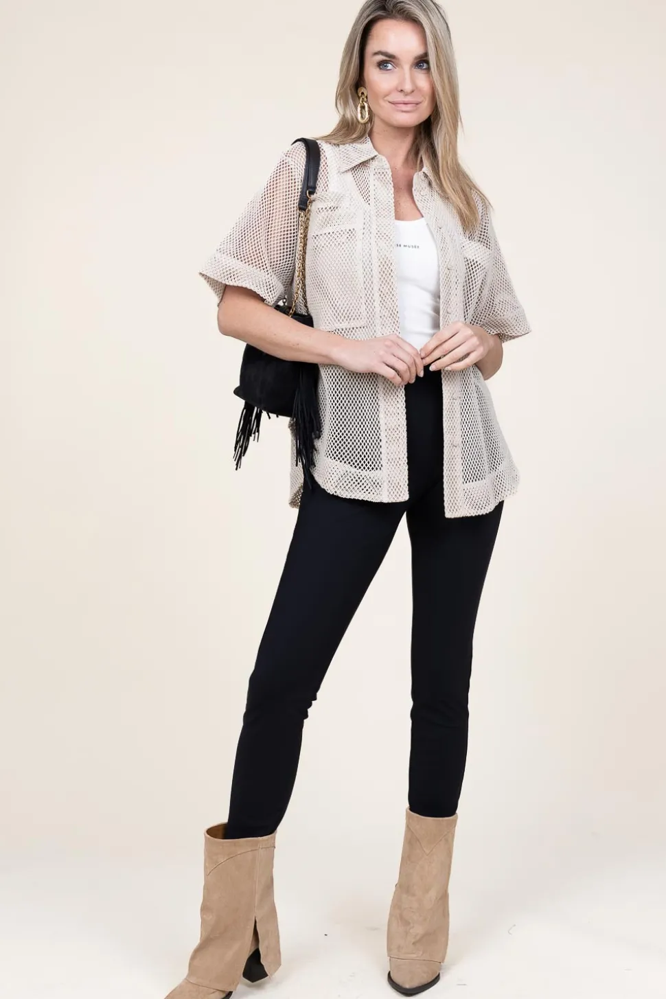 Suede Fold Boots Vegas | Beige... | Toral | Little Soho