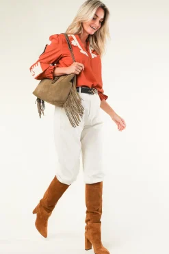 Suede Fringe Bag Cleo Large | Green... | Vanessa Bruno | Little Soho