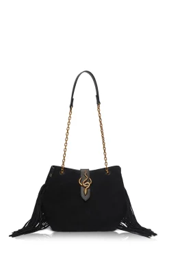 Suede Fringe Bag Cleo Small | Black... | Vanessa Bruno | Little Soho