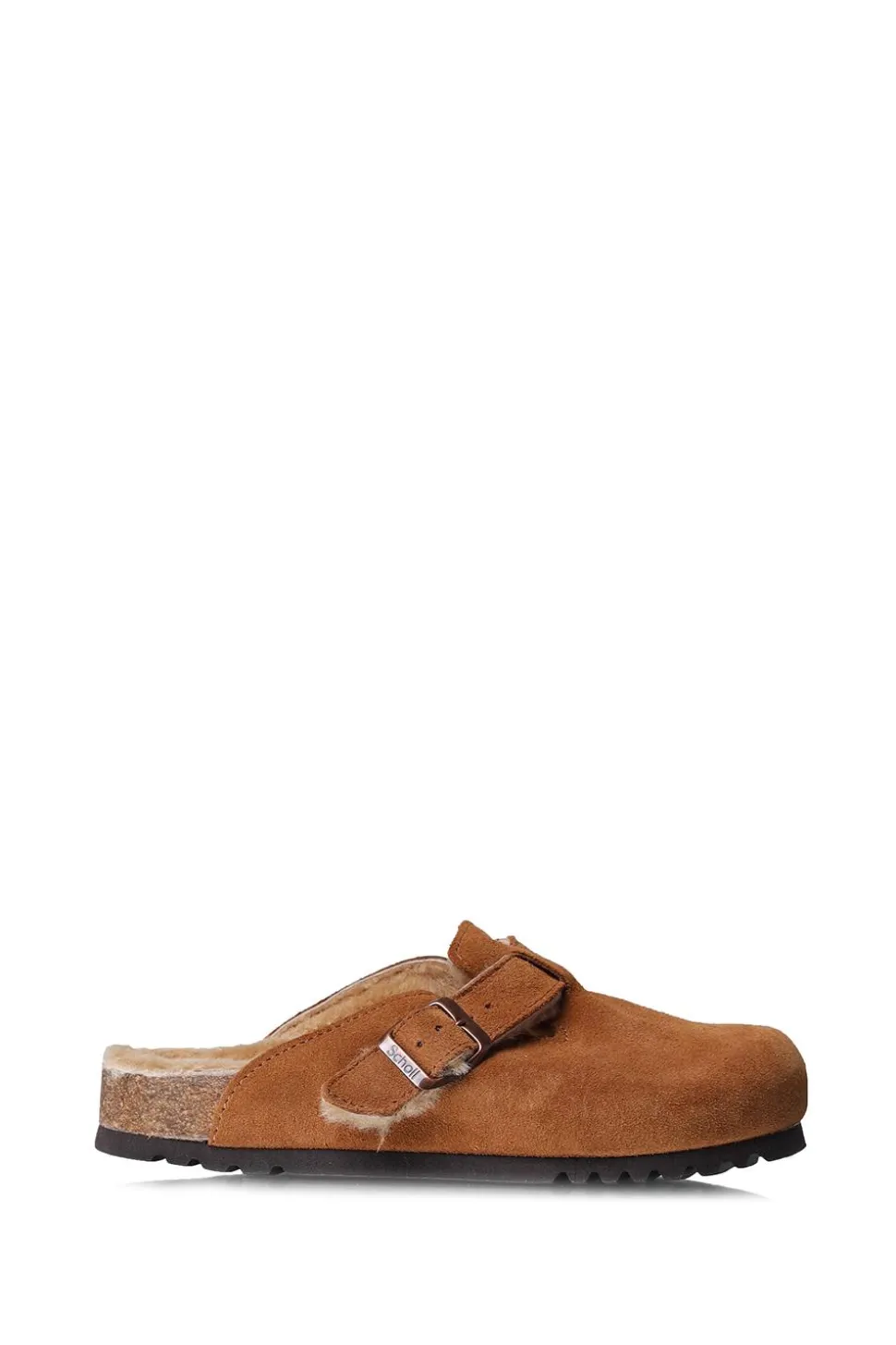 Suede Sandals With Sheep Wool Fae | Camel... | Scholl | Little Soho