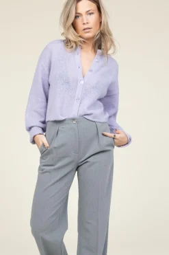 Super Soft Alpaca Cardigan Lando | Purple... | Dante 6 | Little Soho
