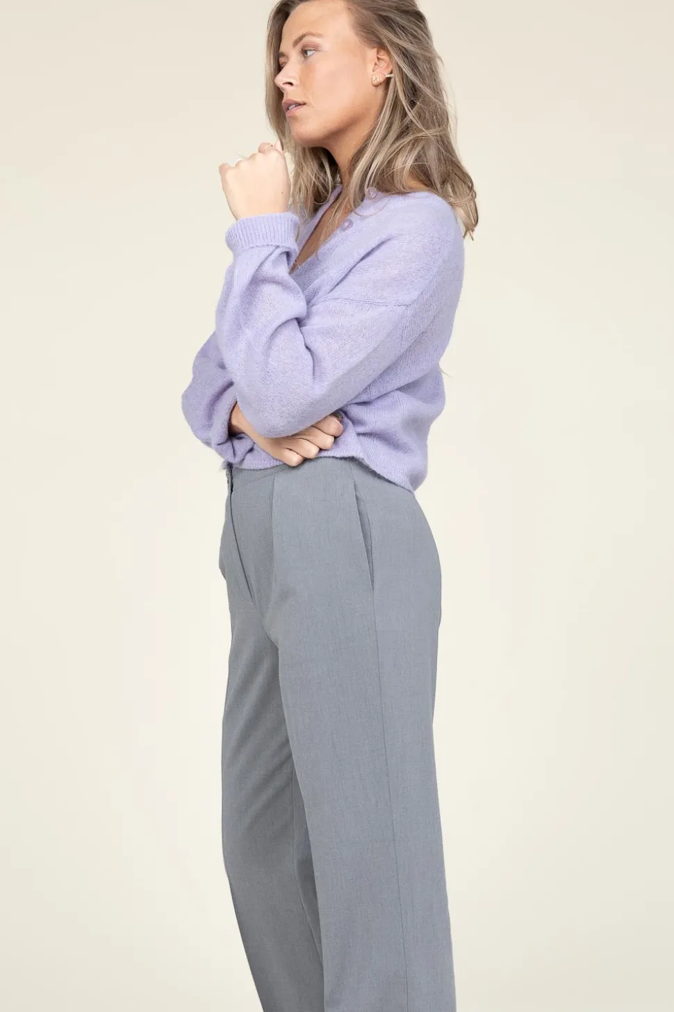 Super Soft Alpaca Cardigan Lando | Purple... | Dante 6 | Little Soho