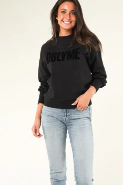 Sweater With Balloon Sleeves Love Me | Black... | Dante 6 | Little Soho