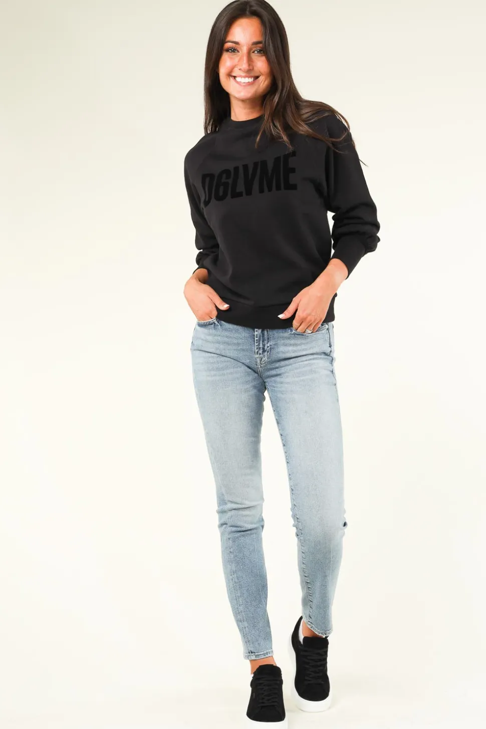 Sweater With Balloon Sleeves Love Me | Black... | Dante 6 | Little Soho