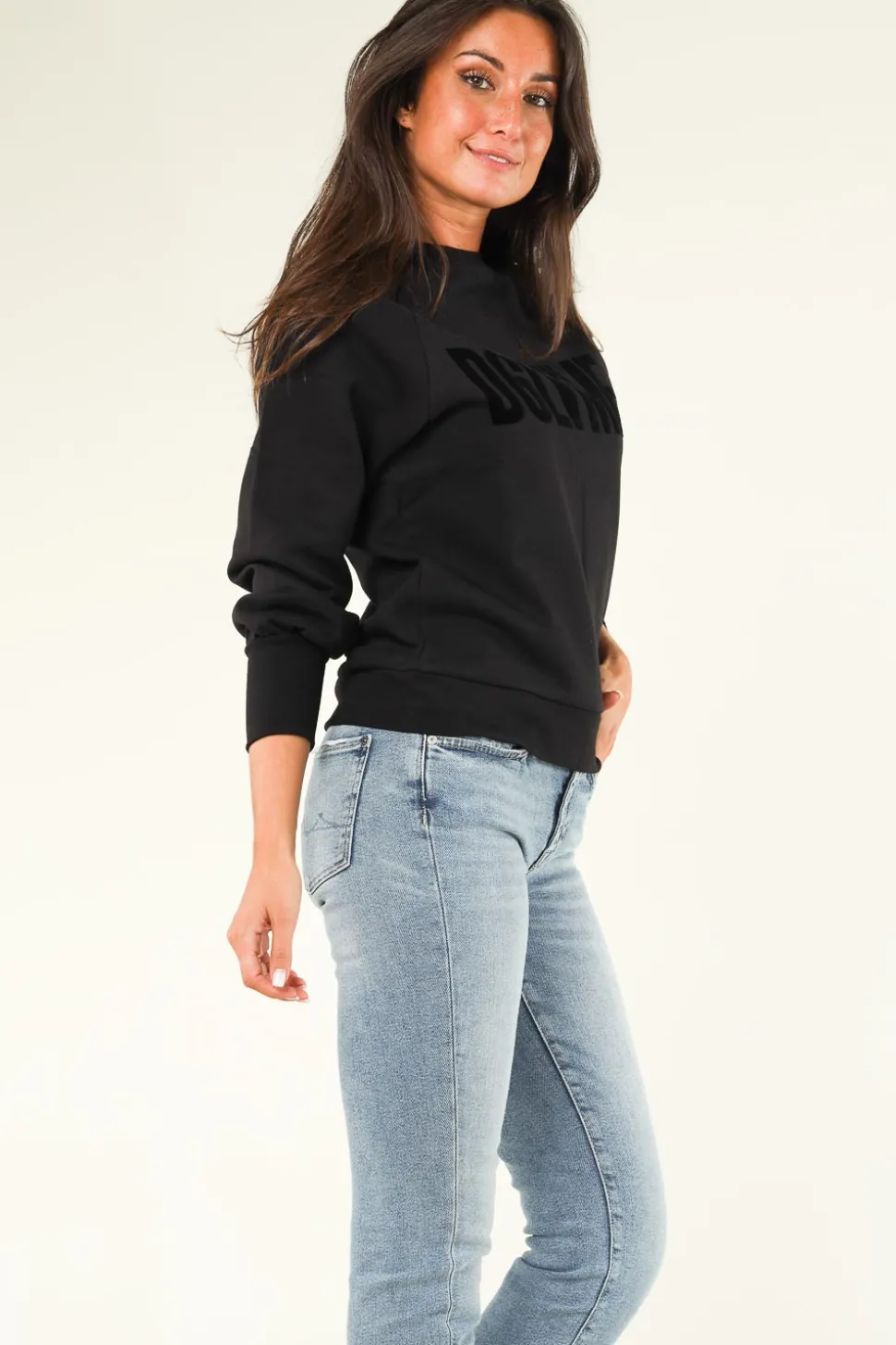 Sweater With Balloon Sleeves Love Me | Black... | Dante 6 | Little Soho