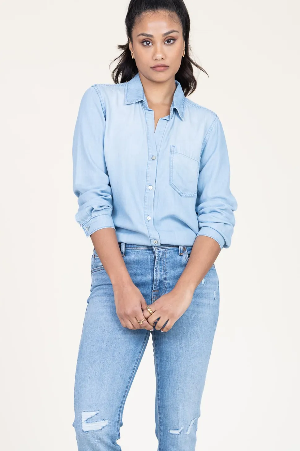 Tencel Blouse Tara | Blue... | Bella Dahl | Little Soho