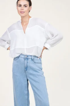 Tencel Bomber Top Stardust | White... | Dante 6 | Little Soho