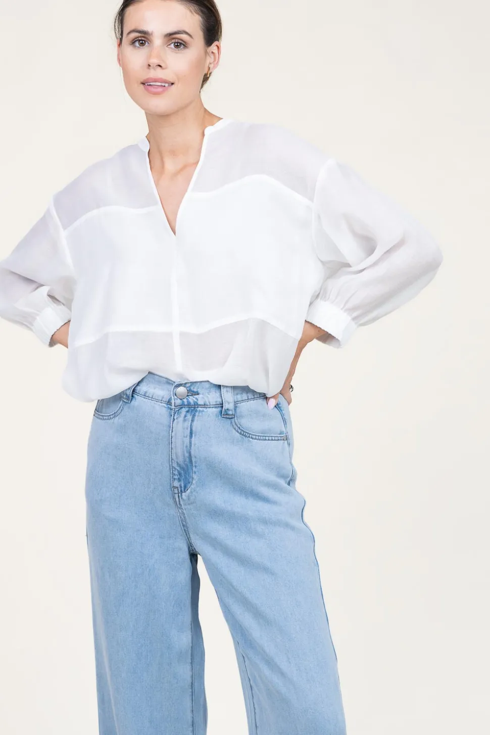 Tencel Bomber Top Stardust | White... | Dante 6 | Little Soho