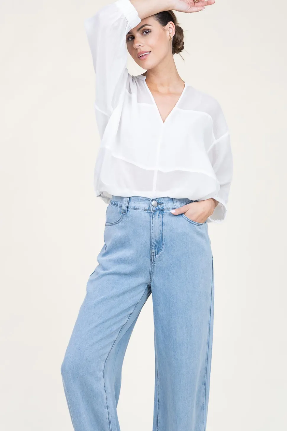 Tencel Bomber Top Stardust | White... | Dante 6 | Little Soho
