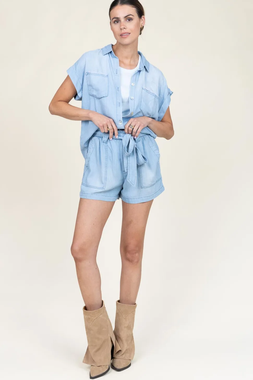 Tencel Short Mara | Blue... | Bella Dahl | Little Soho