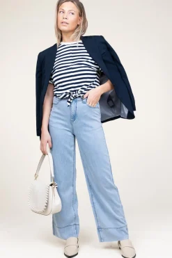 Tencel Wide Leg Denim Broek Romy | Blue... | Suncoo | Little Soho