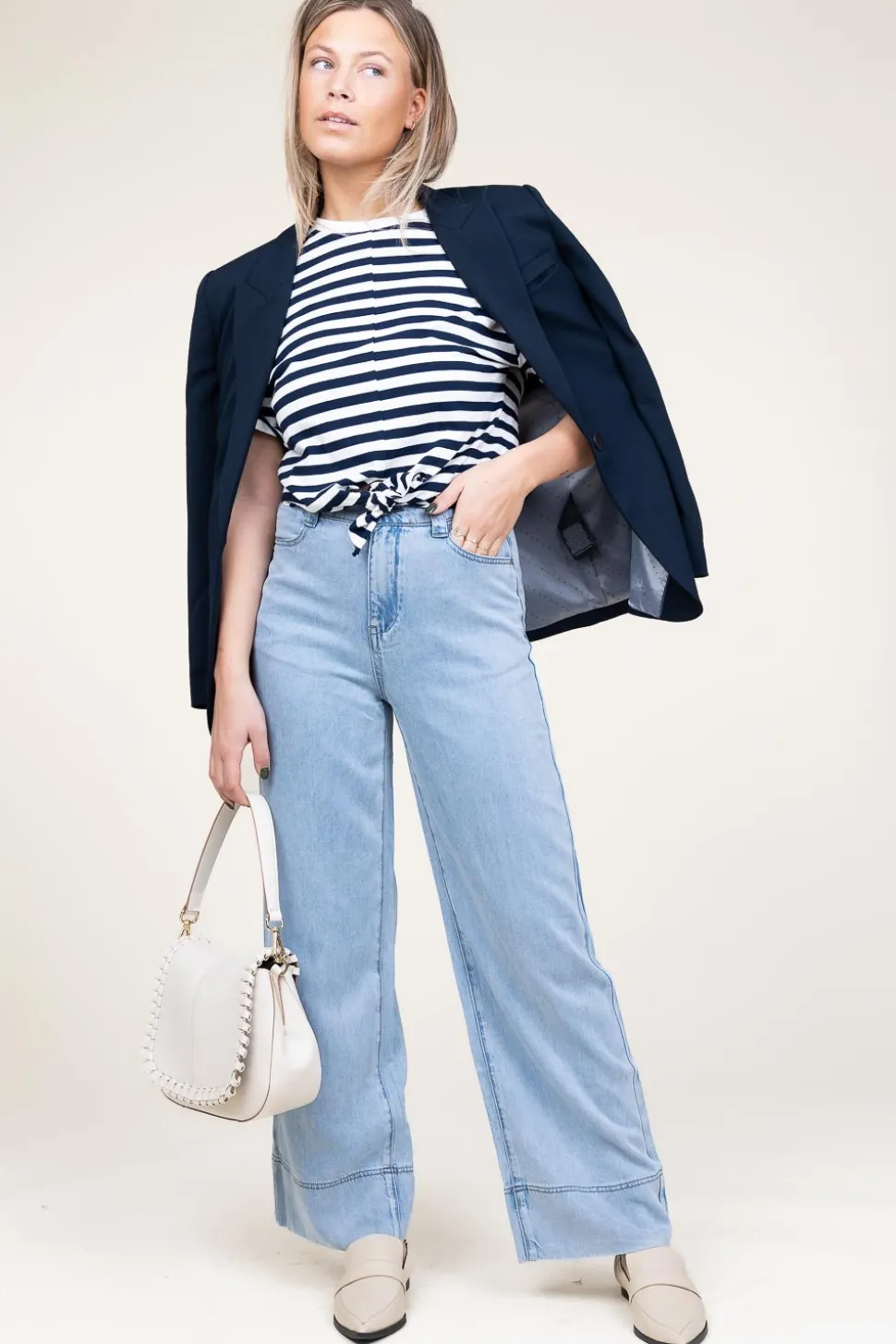Tencel Wide Leg Denim Broek Romy | Blue... | Suncoo | Little Soho
