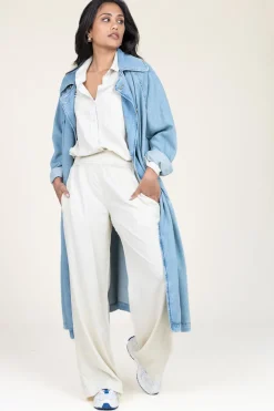 Tencel Wide Leg Pants Iris | Beige... | Bella Dahl | Little Soho