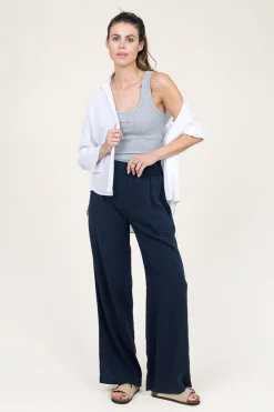 Tencel Wide Leg Pants Iris | Blue... | Bella Dahl | Little Soho
