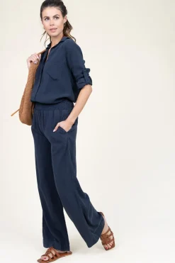 Tencel Wide Leg Pants Iris | Blue... | Bella Dahl | Little Soho