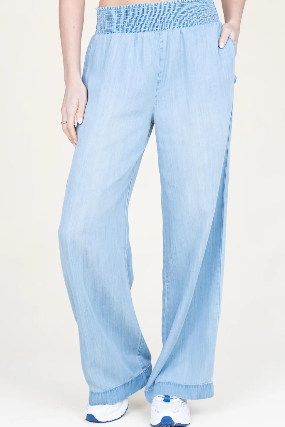 Tencel Wide Leg Pants Iris | Blue... | Bella Dahl | Little Soho