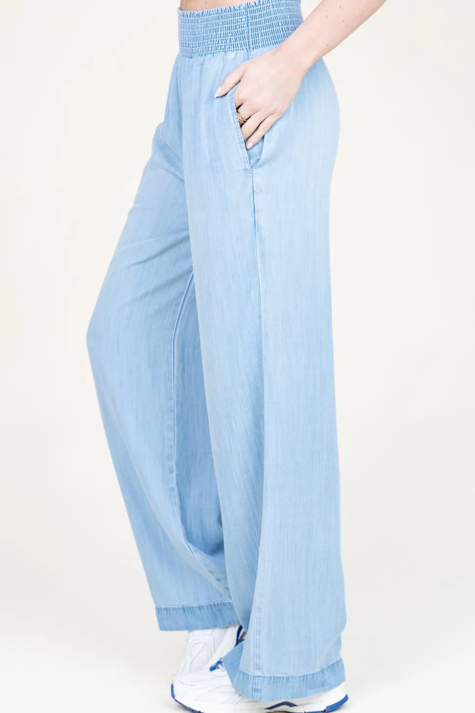 Tencel Wide Leg Pants Iris | Blue... | Bella Dahl | Little Soho