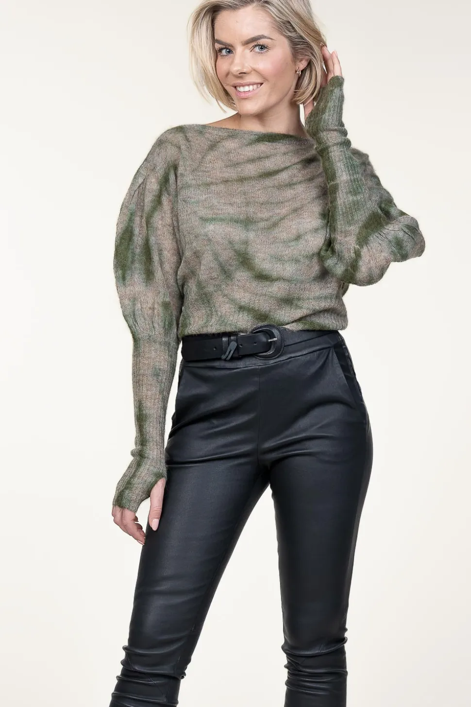 Tie-Dye Alpaca Cropped Sweater Torny | Beige... | Mes Demoiselles | Little Soho