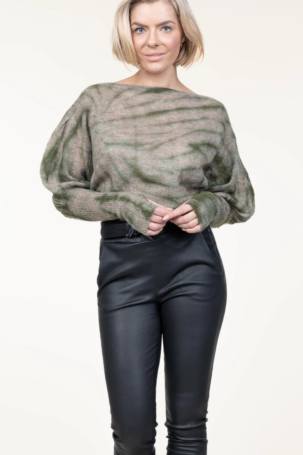 Tie-Dye Alpaca Cropped Sweater Torny | Beige... | Mes Demoiselles | Little Soho