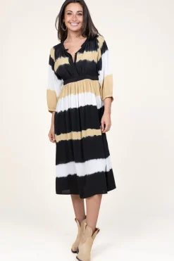 Tie-Dye Midi Dress Valeria | Yellow... | Ba&Sh | Little Soho