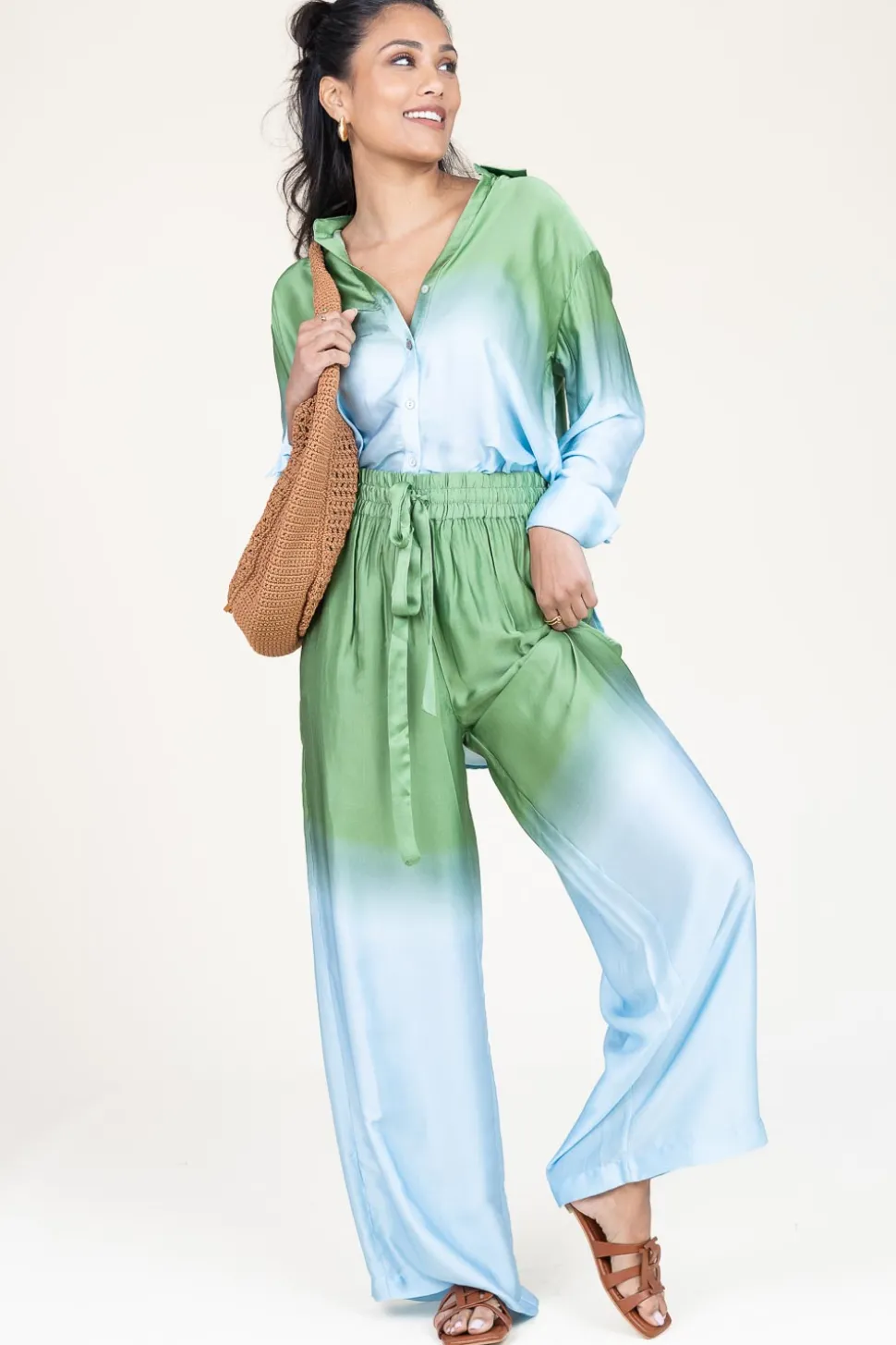 Tie-Dye Pants Palmtri | Green... | Ibana | Little Soho