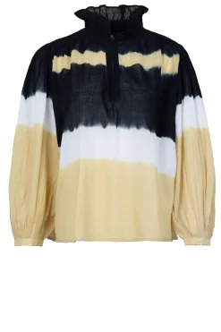 Tie-Dye Top With Balloon Sleeves Harvey | Yellow... | Ba&Sh | Little Soho