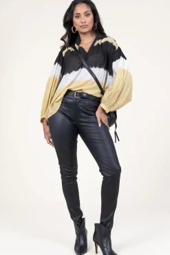 Tie-Dye Top With Balloon Sleeves Harvey | Yellow... | Ba&Sh | Little Soho