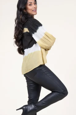 Tie-Dye Top With Balloon Sleeves Harvey | Yellow... | Ba&Sh | Little Soho