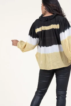 Tie-Dye Top With Balloon Sleeves Harvey | Yellow... | Ba&Sh | Little Soho