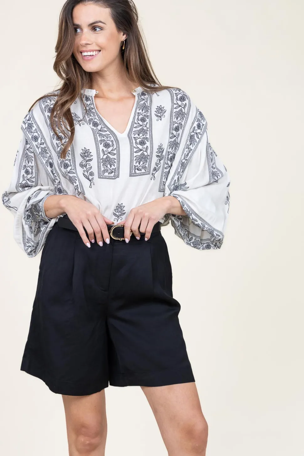 Top With Balloon Sleeves Dorina | Natural... | Stella Forest | Little Soho