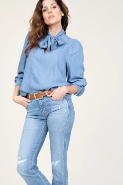 Top With Bow Detail Titus | Blue... | Co'Couture | Little Soho