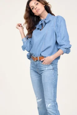 Top With Bow Detail Titus | Blue... | Co'Couture | Little Soho