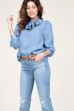Top With Bow Detail Titus | Blue... | Co'Couture | Little Soho
