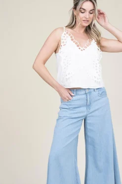 Top With Butterfly Embroidery Thais | Natural... | Berenice | Little Soho