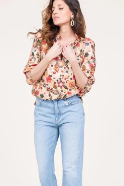 Top With Embroidery And Sequins Elise | Multi... | Est'Seven | Little Soho
