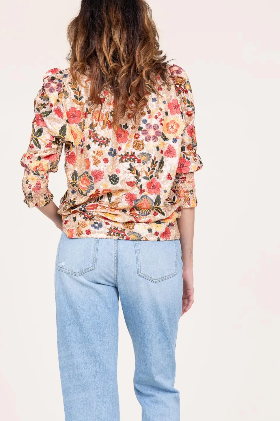 Top With Embroidery And Sequins Elise | Multi... | Est'Seven | Little Soho