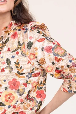 Top With Embroidery And Sequins Elise | Multi... | Est'Seven | Little Soho
