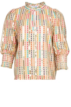 Top With Embroidery And Sequins Elise | Multi... | Est'Seven | Little Soho