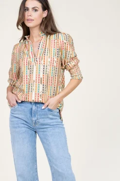 Top With Embroidery And Sequins Elise | Multi... | Est'Seven | Little Soho