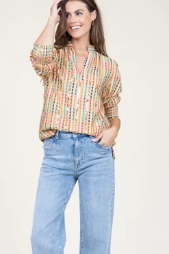 Top With Embroidery And Sequins Elise | Multi... | Est'Seven | Little Soho